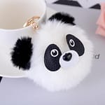 Porte-Clé Panda La Tête Pompon Blanc
