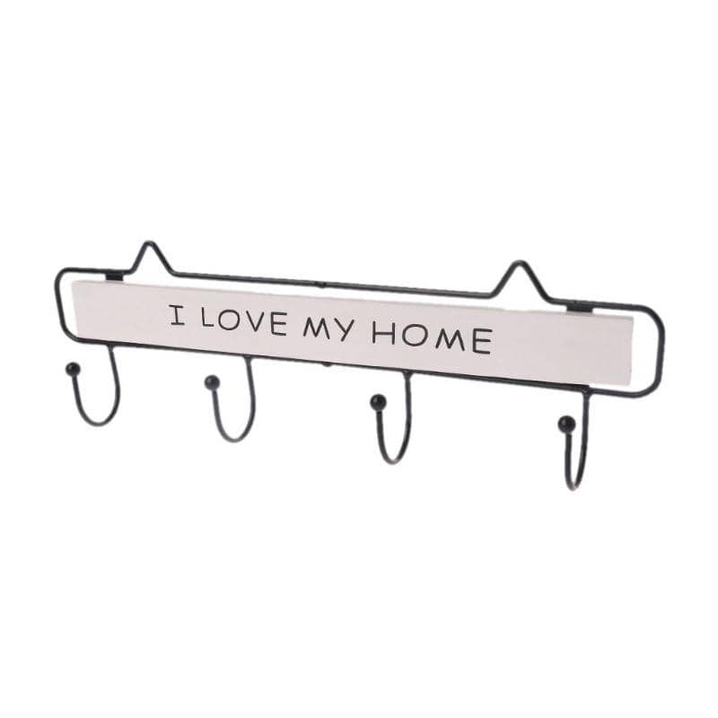 Porte-Clé Mural Le Support I Love My Home Blanc